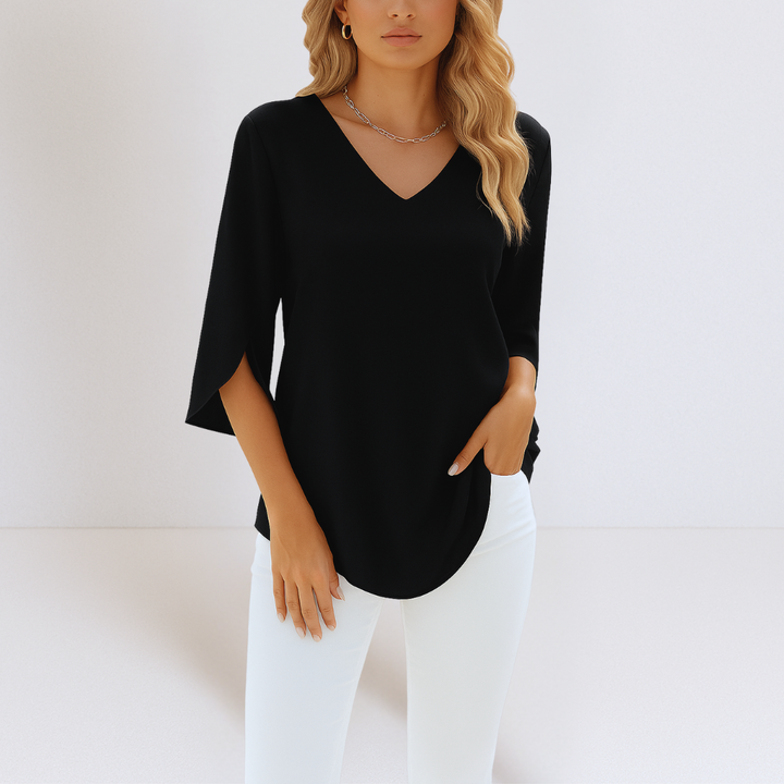 Murphy | Elegant blouse with V-neck and split sleeves