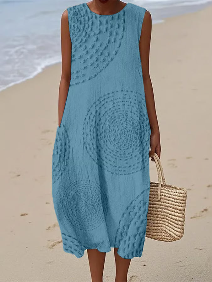 Reina | Solstice Textured Circle Maxi Dress
