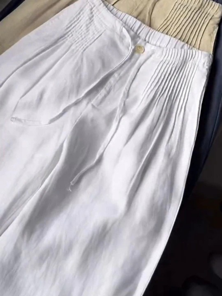 Lorena | Wide-Leg Pants in Cotton–Linen Blend