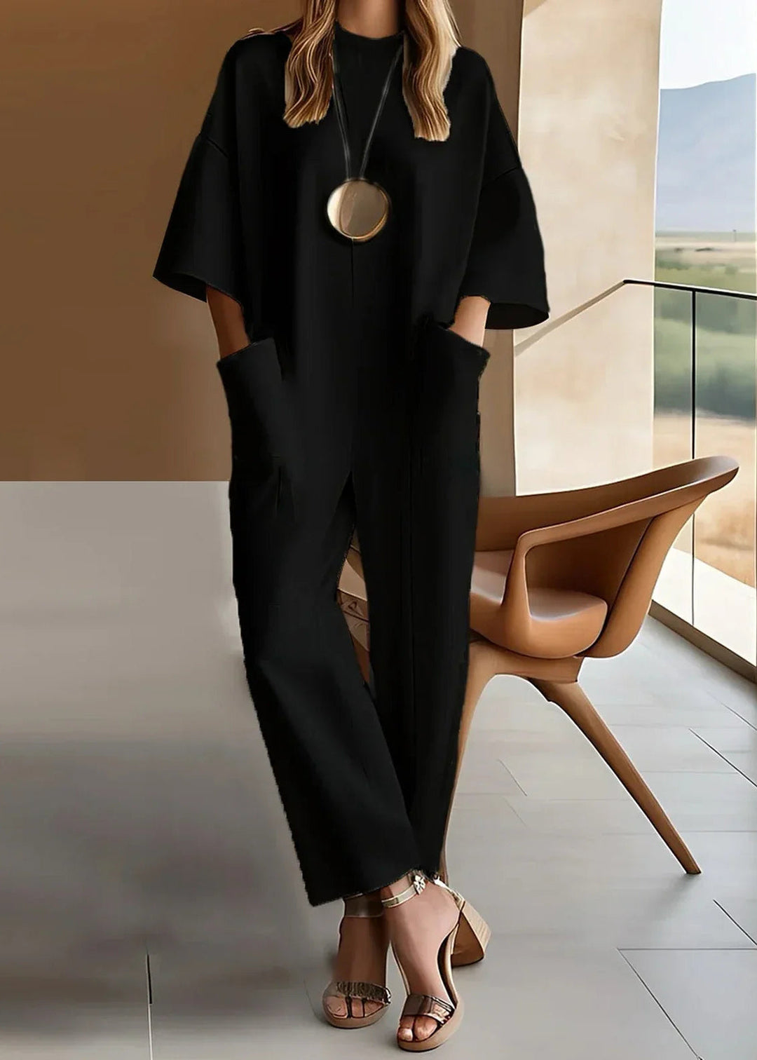 Serina | Chic Short-Sleeve Elegant Jumpsuit