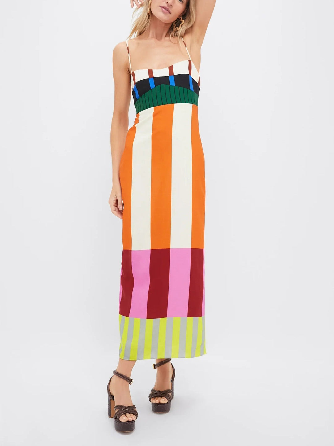 Helen | Colorful Striped Maxi Dress