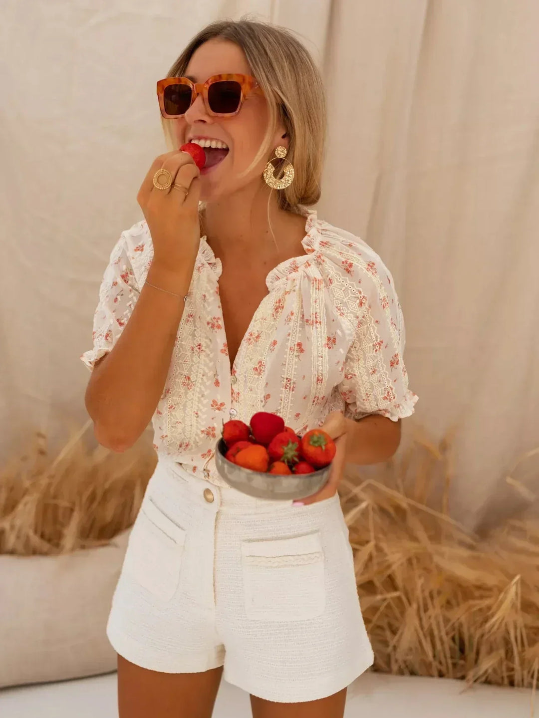 Petra | Airy Blouse with Romantic Floral Pattern